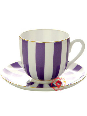 Чашка с блюдцем кофейная "Да и нет фиолетовый с отводкой" Ландыш 2 ИФЗ